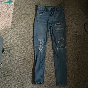 American eagle patched jeggings